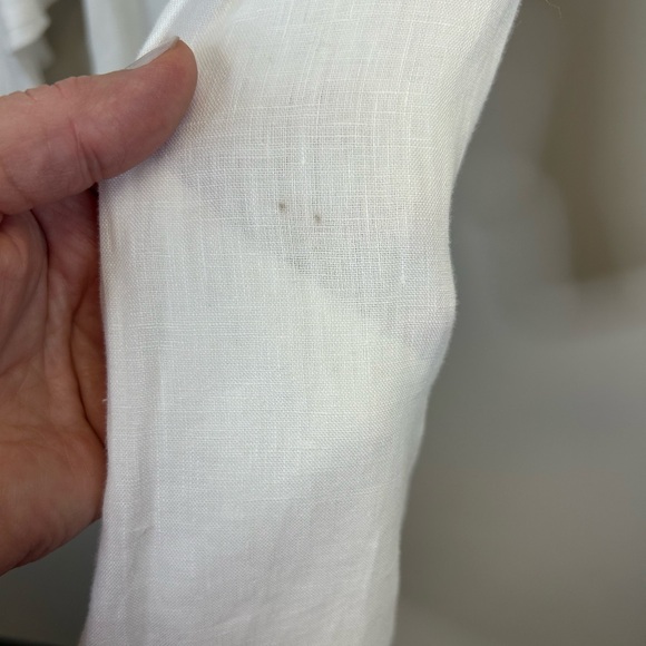 Johanna Ortiz H&M White Linen Shirt Dress Button Up Womens M Minimalist Pockets - Picture 15 of 16